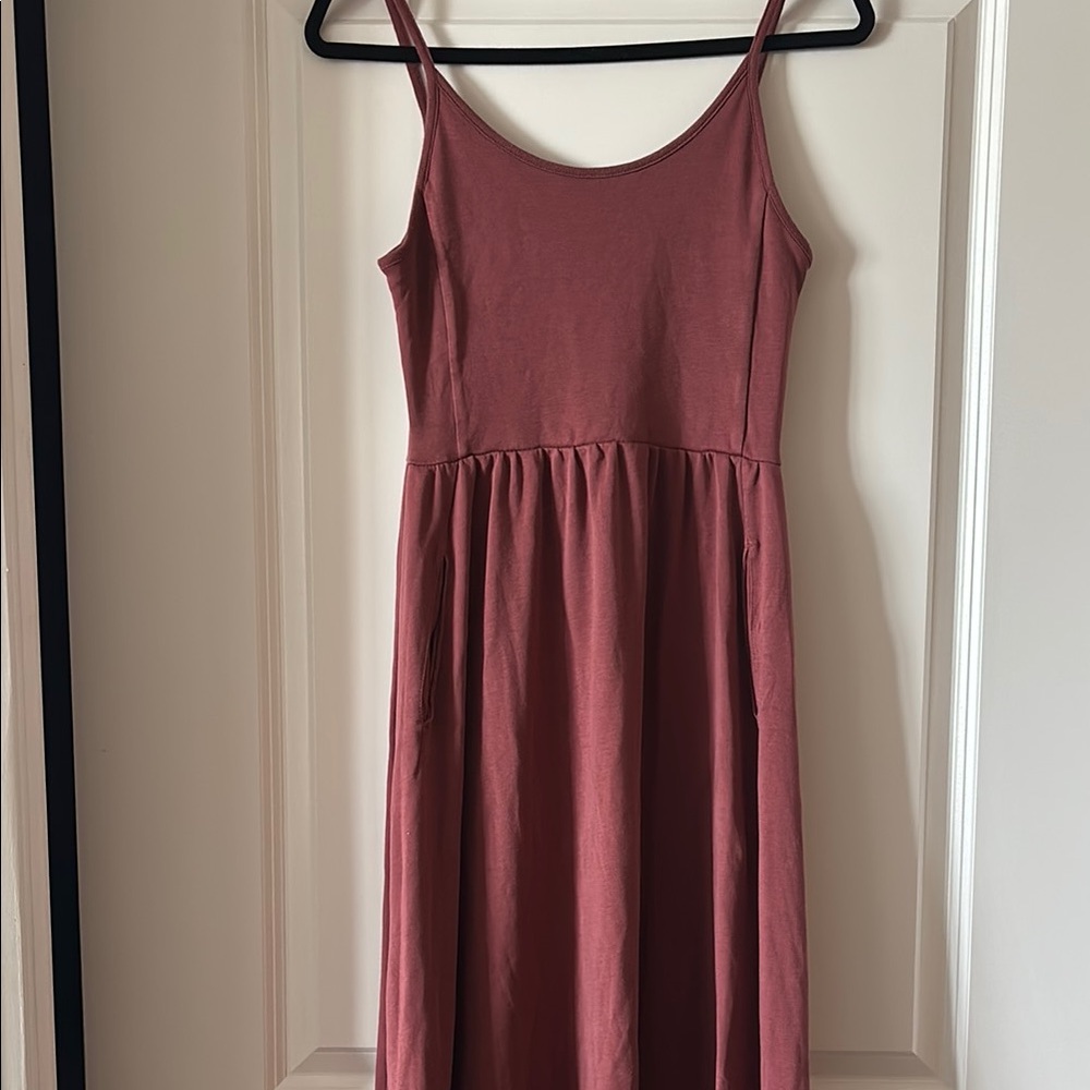 KOTN Red Ballet Sleeveless Spaghetti Strap Midi Dress